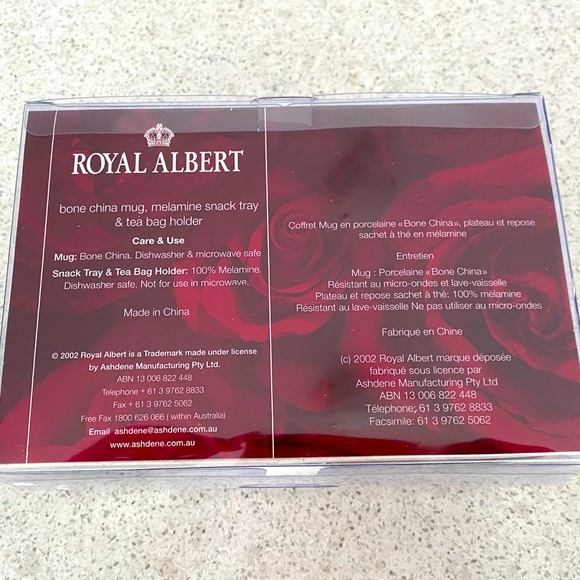 💙ROYAL ALBERT💙bone china mug, melamine snack tray & tea bag holder. - Picture 4 of 8